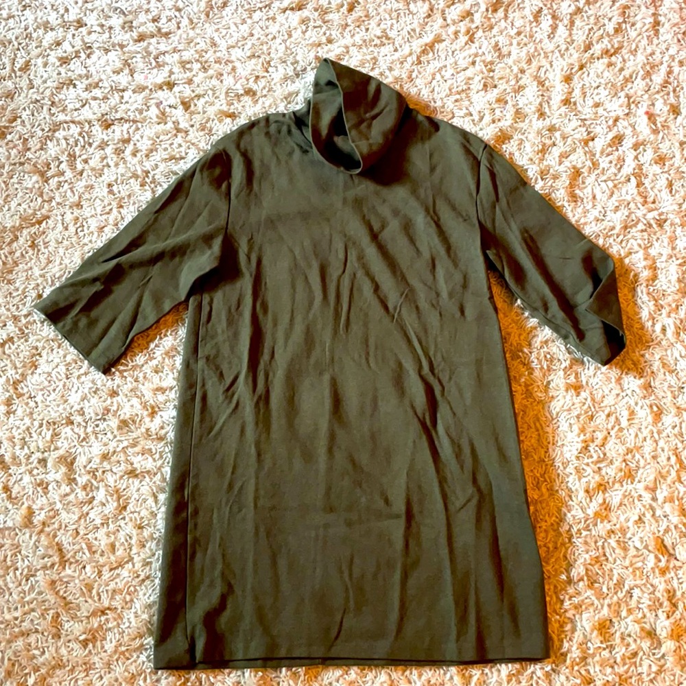 Olive tunic with cowl neck by Zara